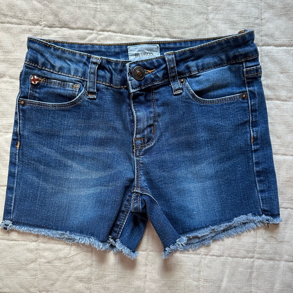 Hudson denim shorts with frayed hems